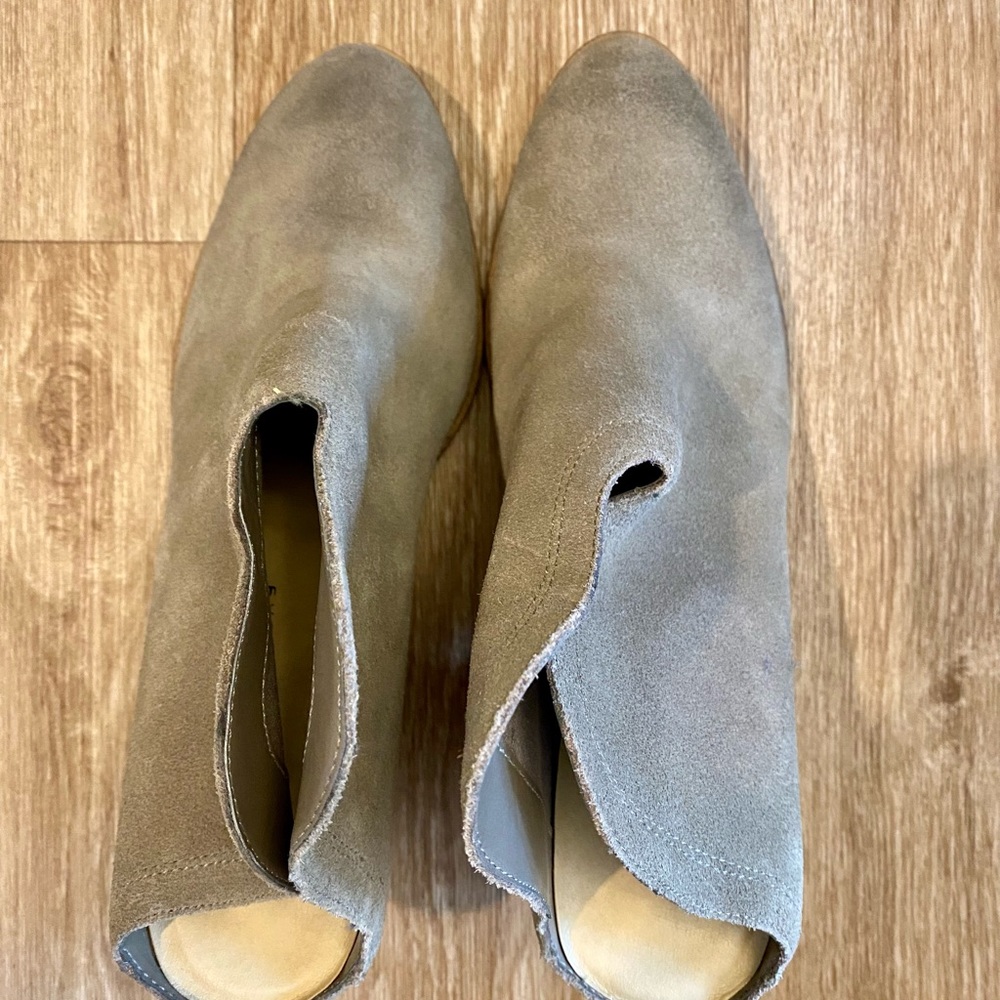 Suede slide in heels